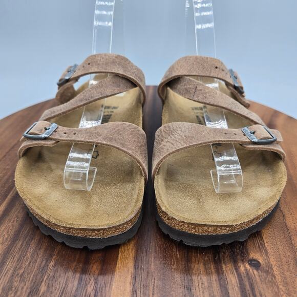 Birkenstock Salina BS Sandals Women's 7 38 Brown Leather Strappy Buckles Comfort - Picture 2 of 8